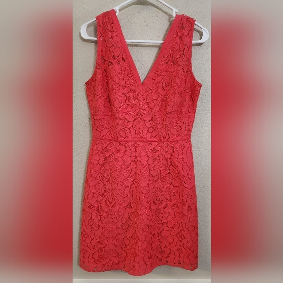 BB Dakota womens red vneck mini dress size 6 - Picture 2 of 7